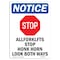 Signmission OSHA Notice, 7" Height, All Forklifts Stop Sign With Symbol, 7" X 5", Portrait OS-NS-D-57-V-10118 - alternate 1